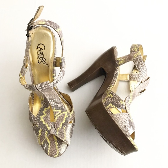 Carlos by Carlos Santana Cavort Snake Print Heels - Picture 1 of 7